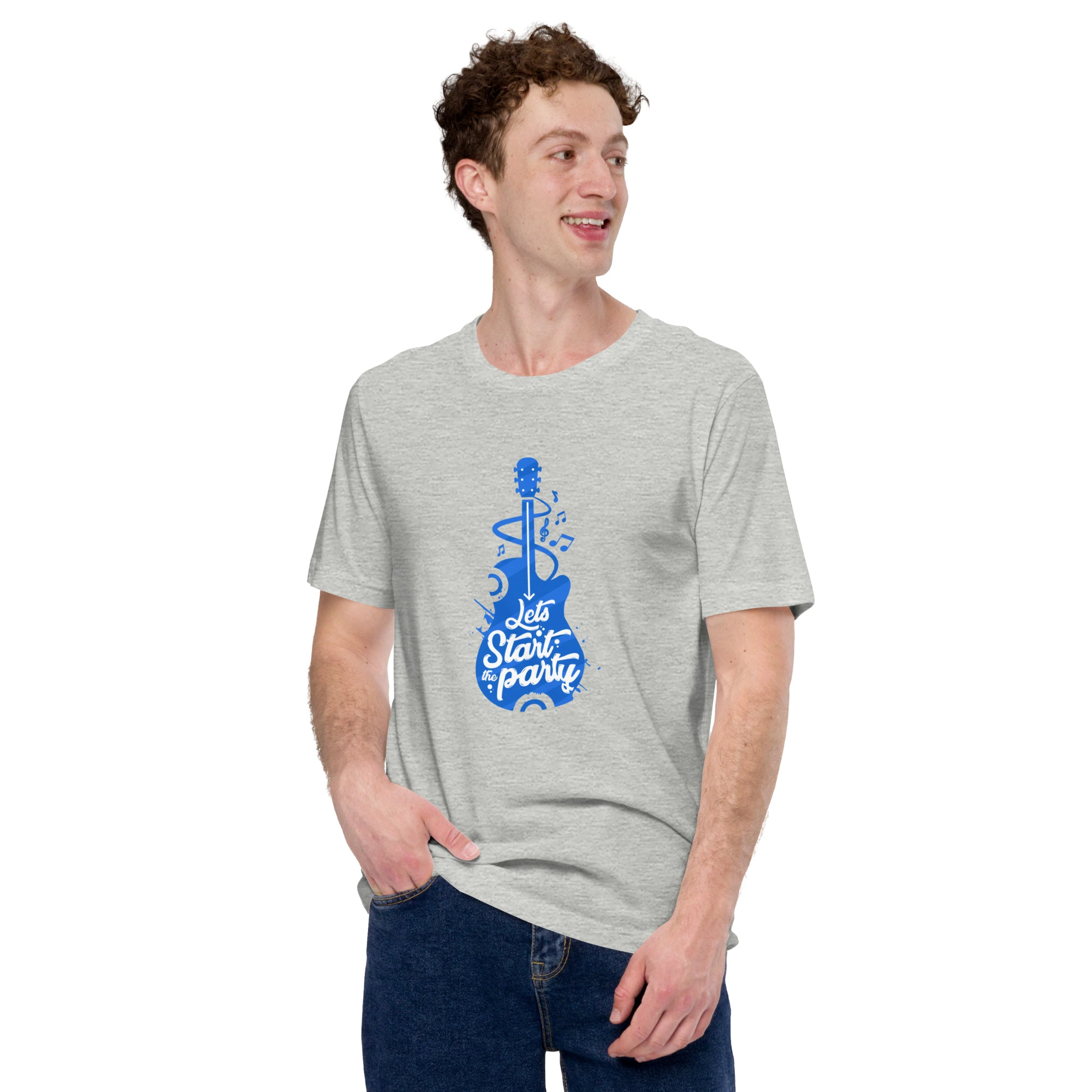 unisex-staple-t-shirt-athletic-heather-front-66f4090d8dca3 Let's Start The Party Men's Tshirt