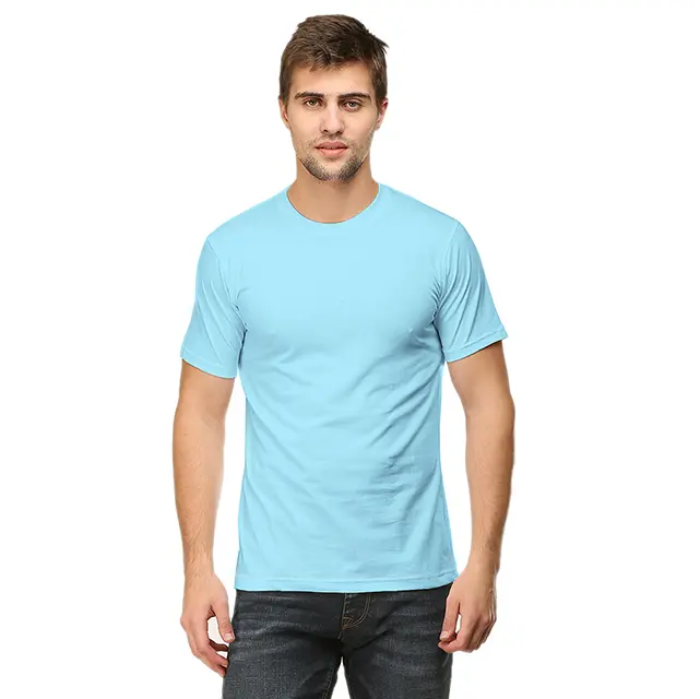 baby-blue-classic-T-shirt Unisex Men's Plain Round Neck T-shirt