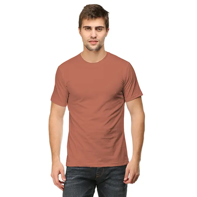 copper-classic-T-shirt Unisex Men's Plain Round Neck T-shirt Set 4