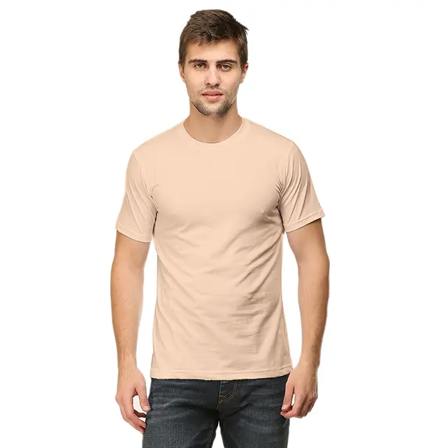 peach-classic-T-shirt Unisex Men's Plain Round Neck T-shirt Set 2