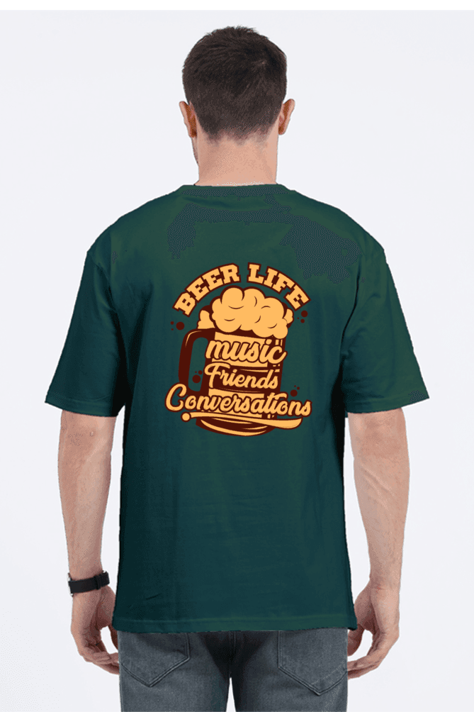 Bottle Green Pichak's Unisex Beer Friend & Conversations Oversized T-shirt