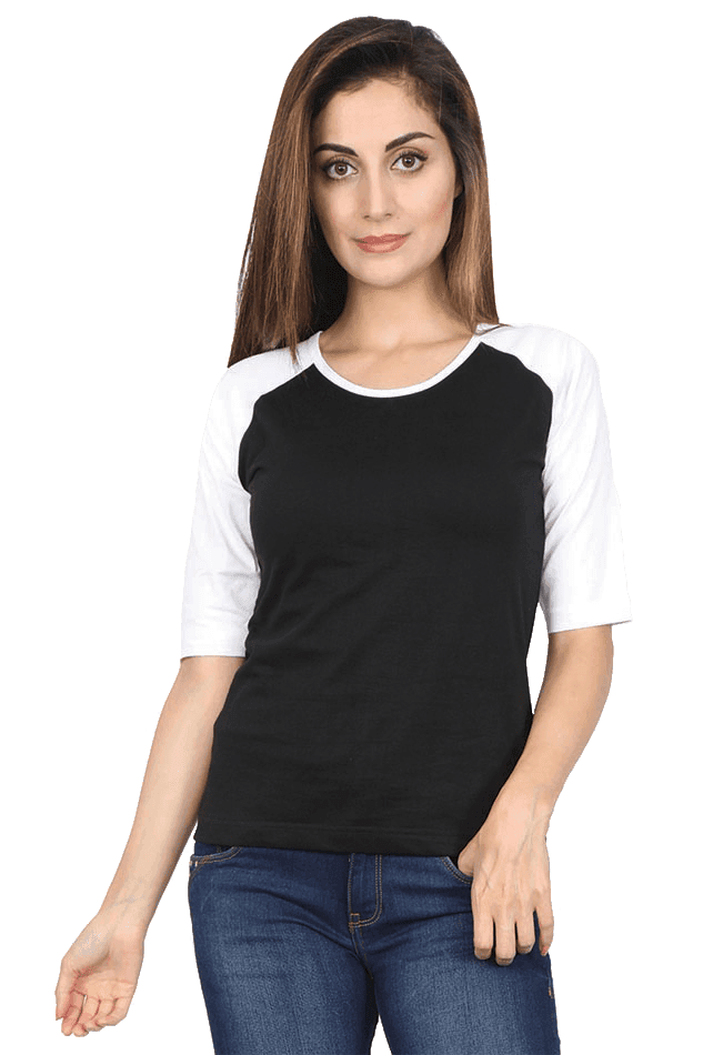 White Black Women's Raglan T-shirt