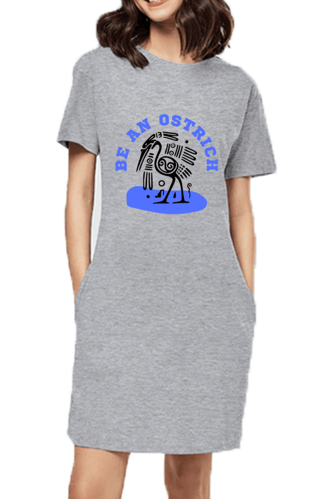 Grey Melange Be An Ostrich T-shirt Dress