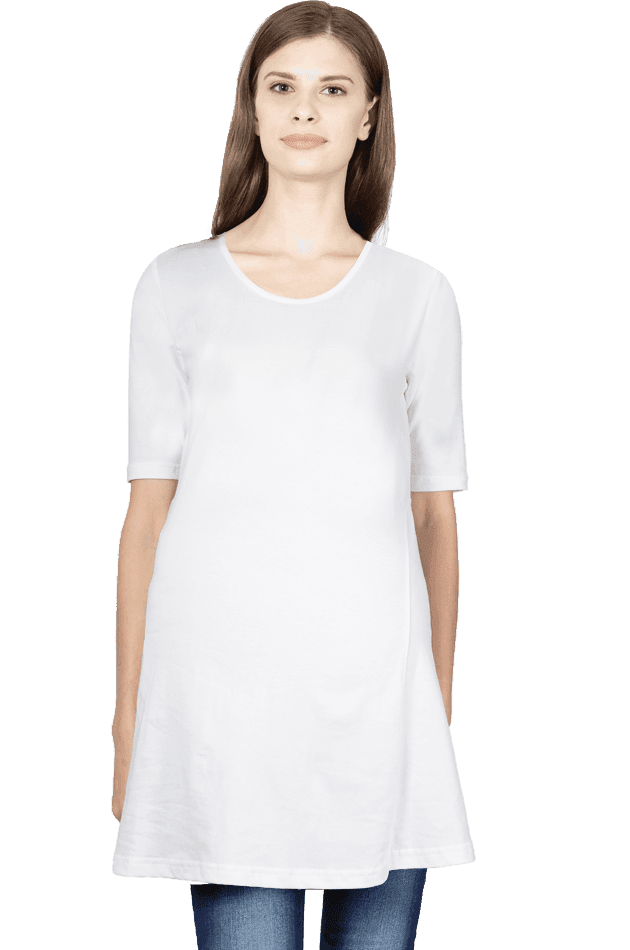 White Women's Plain Maternity Dress