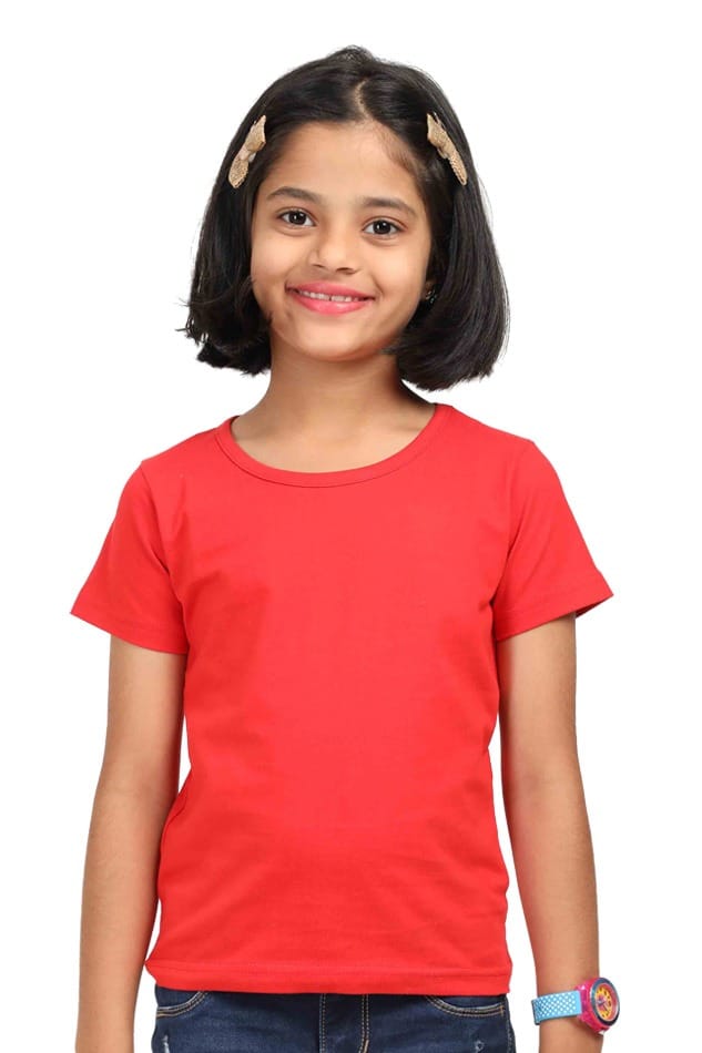 Red Girl's Crew Neck T-shirt