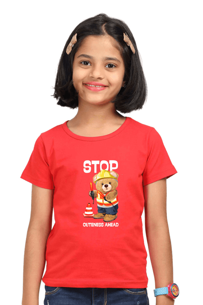 Red Girl's Cuteness Ahead T-shirt