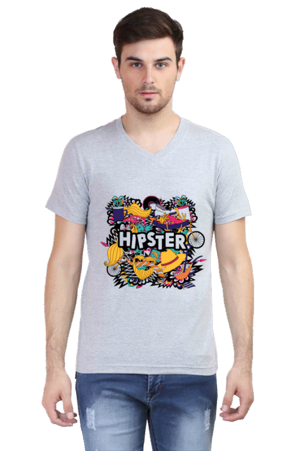 Men's V-Neck Hispter T-shirt
