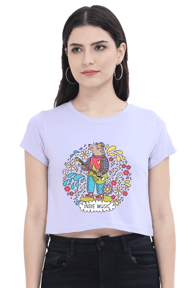 Lavender Women's Music Party Crop Top