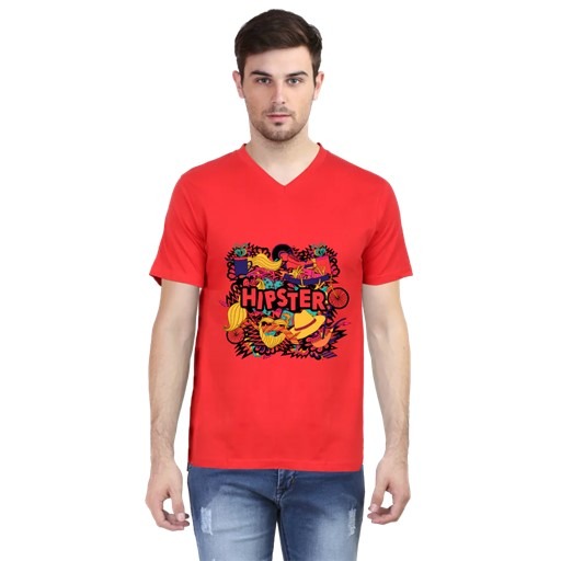 Men's V-Neck Hispter T-shirt