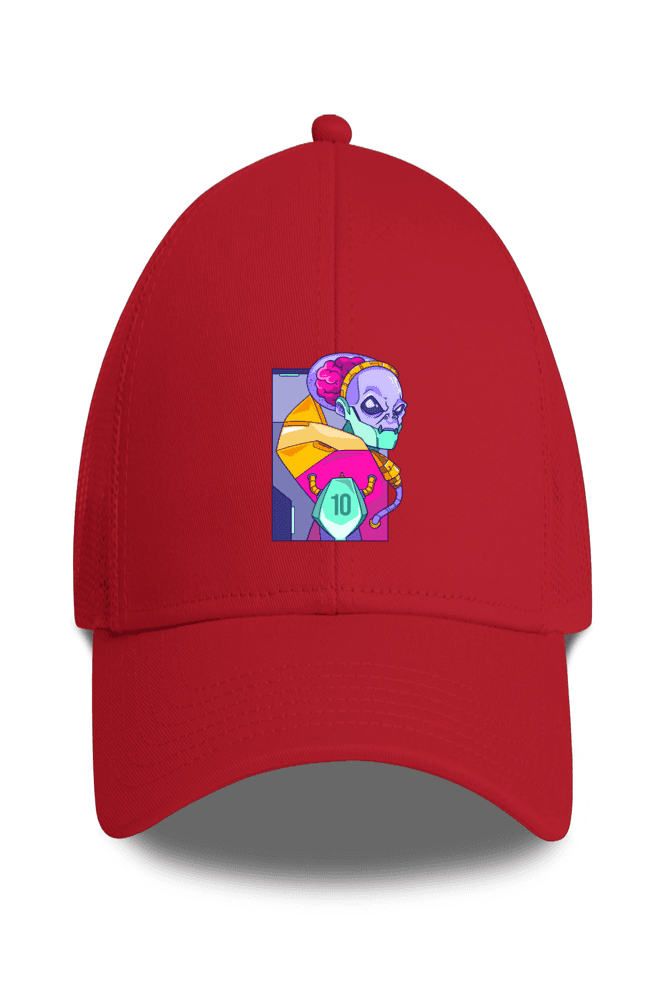Red Unisex Alien Trucker Cap