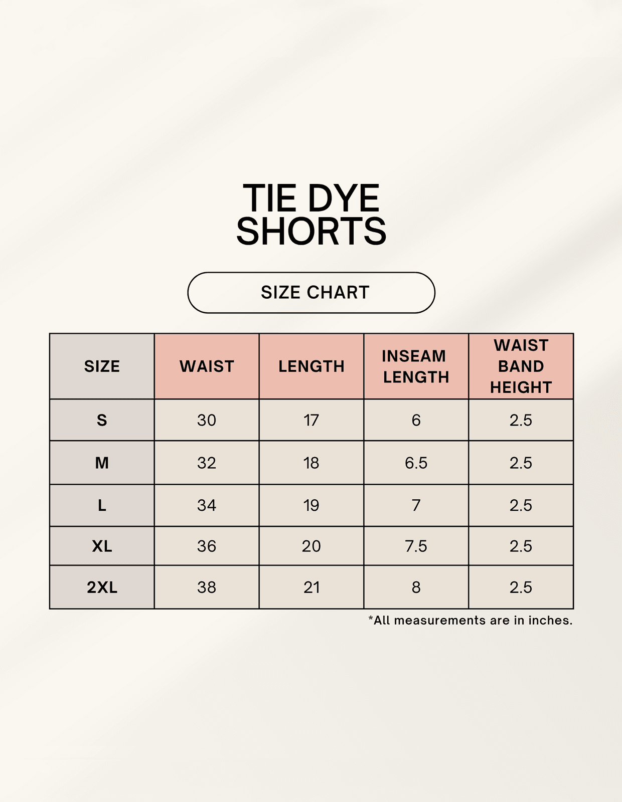 1750500341sizechart.png Unisex Tie Dye Shorts
