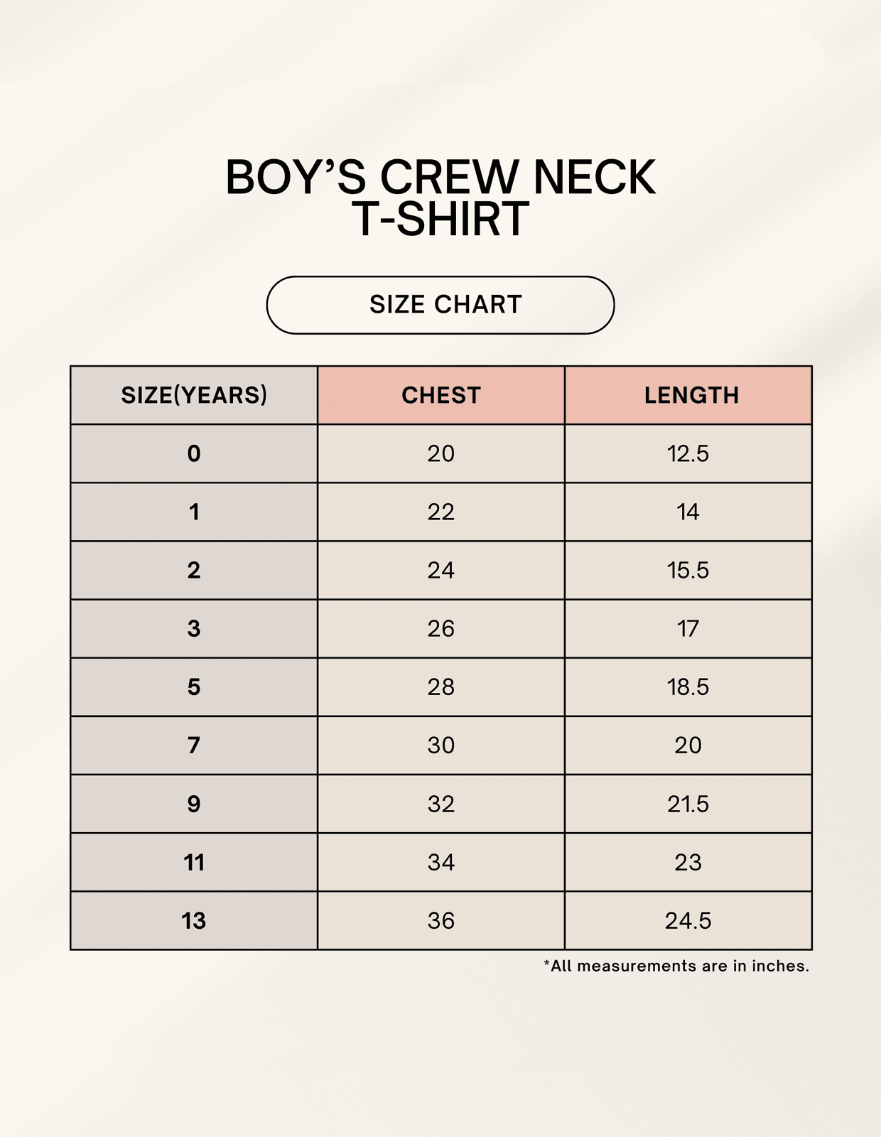 1745057297sizechart-4.png Un-Bear-Ably Cute Boy's Crew Neck T-Shirt