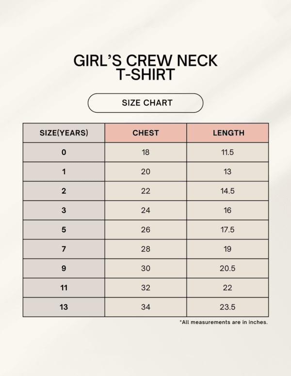 1745057708sizechart-2.png Girl's Crew Neck T-Shirt